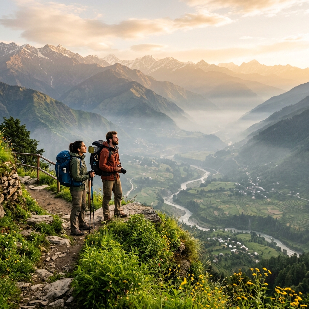 Travelers exploring India